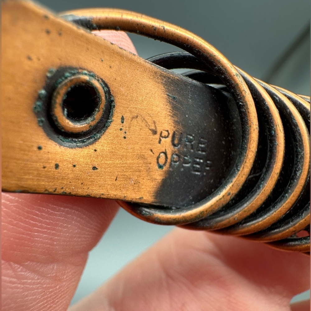 Lot of 2 VTG Copper Cuff Bracelets Adjustable Modernist & Boho Styles - Picture 12 of 13